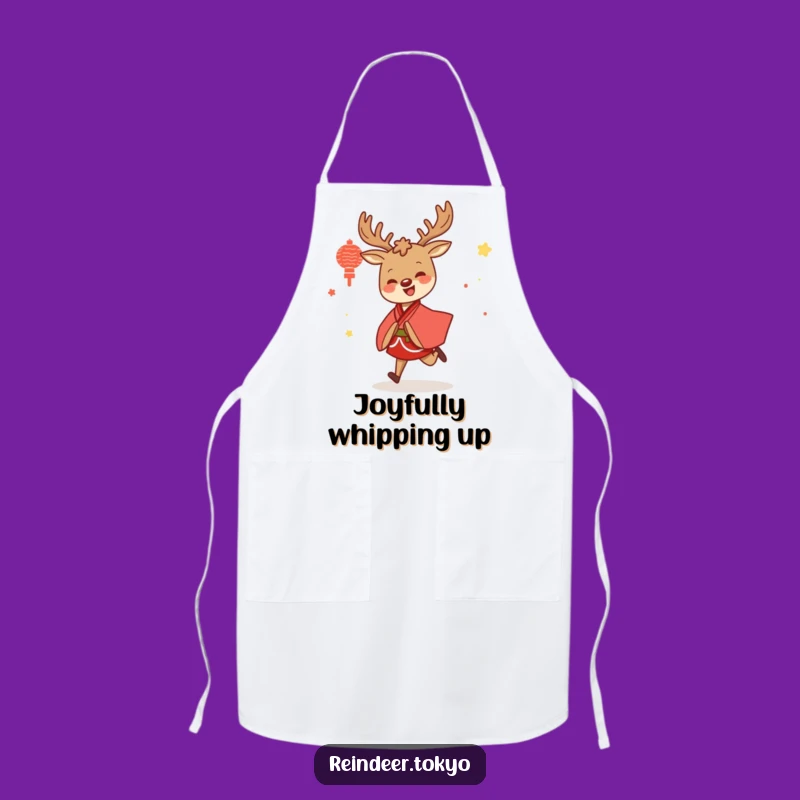 Funny Reindeer Kimono Apron: Cook with Cheerful, Festive Humor!