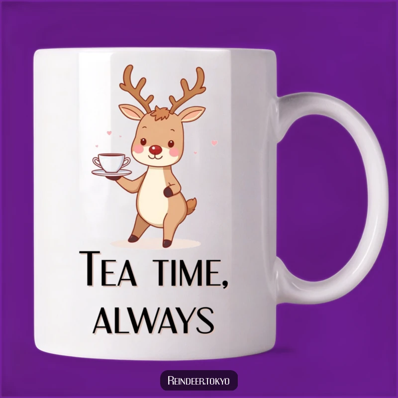 Funny Charming Reindeer Teacup Mug: Delicate Balance and Funny Gift