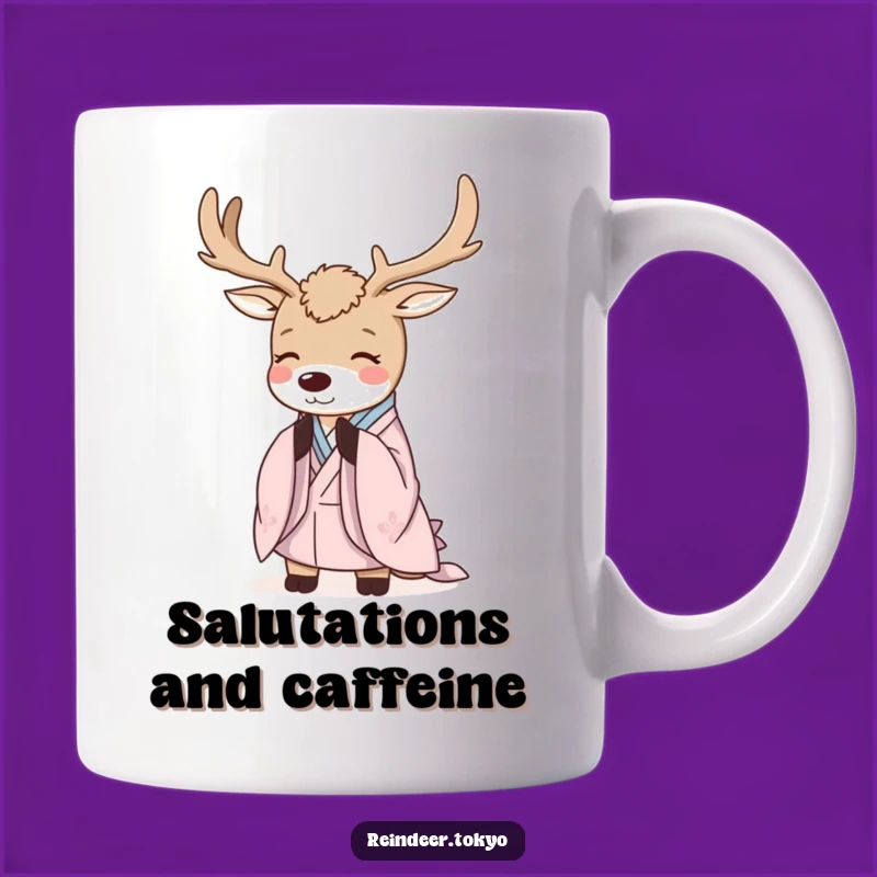 Funny Serene Reindeer Kimono Mug: A Polite and Elegant Funny Gift