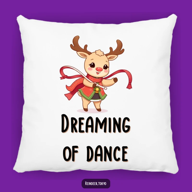 Funny Happy Reindeer Dancing Pillow: Cozy Joyful Comfort with Traditional Style