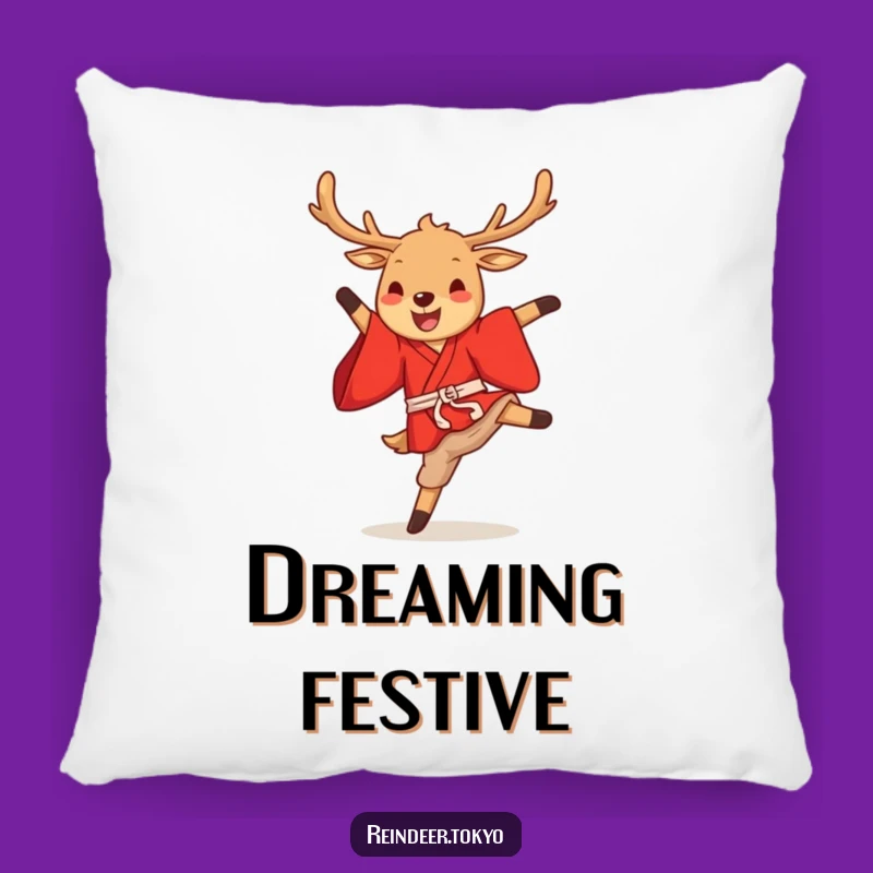 Funny Reindeer Kimono Pillow: Cozy Cartoon Comfort with a Kick