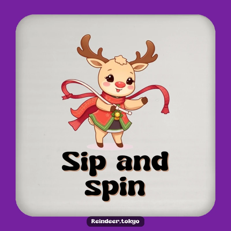 Funny Happy Reindeer Dancing Coasters: Festive Protection with Traditional Charm