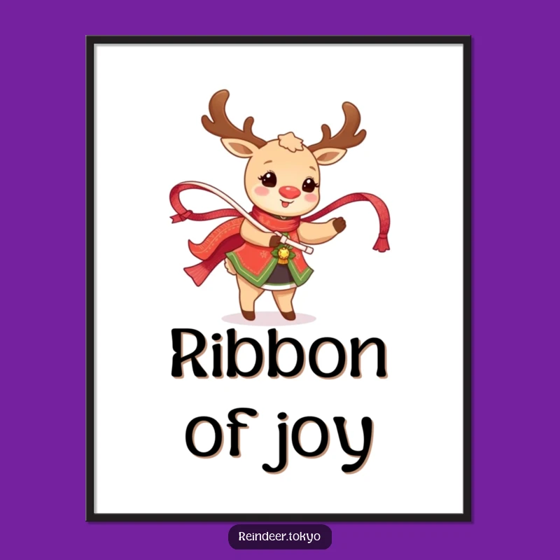 Funny Happy Reindeer Dancing Poster: Traditional Joyful Art for Walls