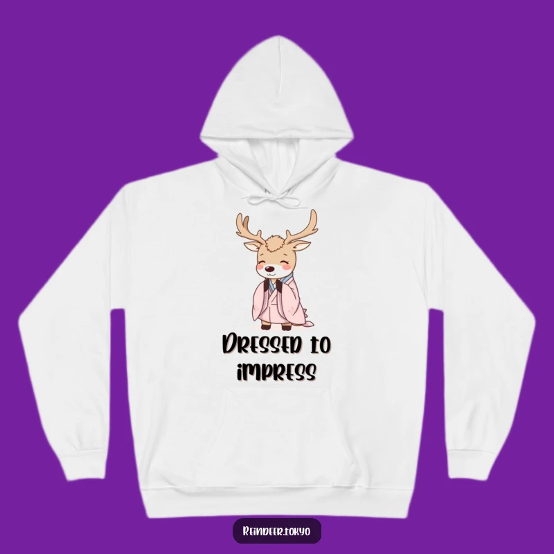 Funny Serene Reindeer Kimono Hoodie: Cozy Elegance and Polite Charm