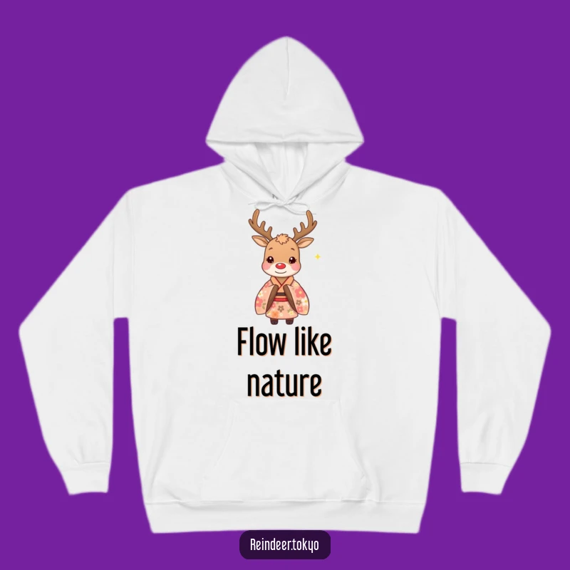 Funny Floral Kimono Reindeer Hoodie: Cozy Up with a Whimsical Polite Bow