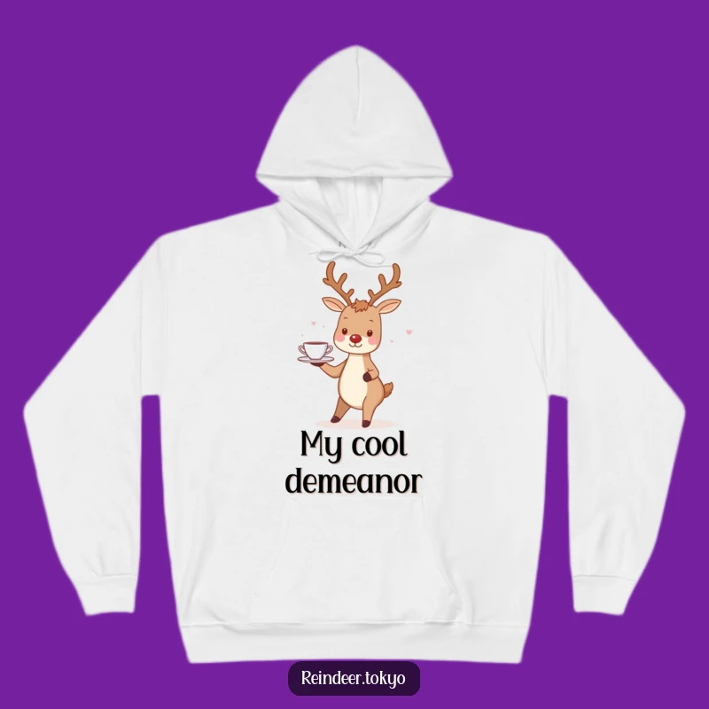 Funny Charming Reindeer Teacup Hoodie: Cozy Whimsy and Gentle Humor