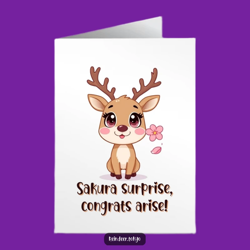 Free Printable Congrats Card: Startled Reindeer, Sakura Moment, Downloadable Gift!