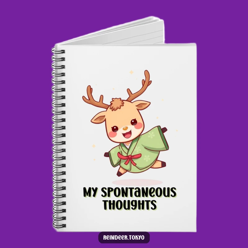 Funny Green Kimono Reindeer Notebook: Capture Ideas with Cheerful Energy