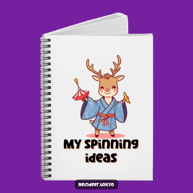Funny Reindeer Spinning Top Notebook: Record Your Thoughts Playfully!