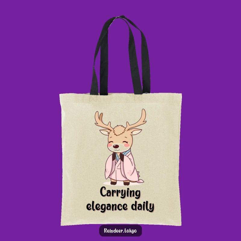 Funny Serene Reindeer Kimono Tote: Elegant and Polite Everyday Carry