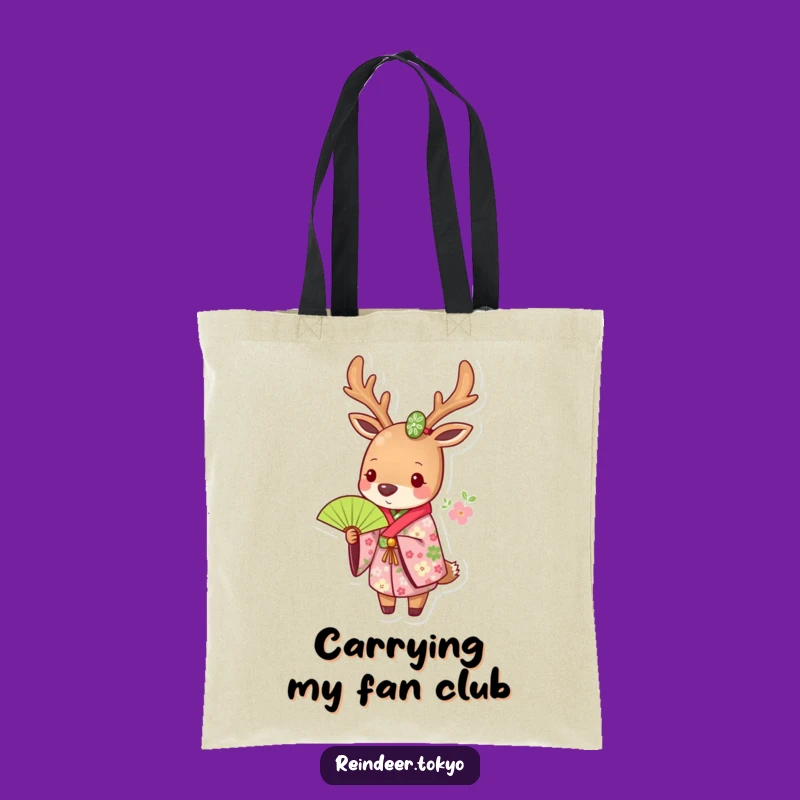 Funny Floral Reindeer Kimono Tote Bag: Carry Elegance and Humor!