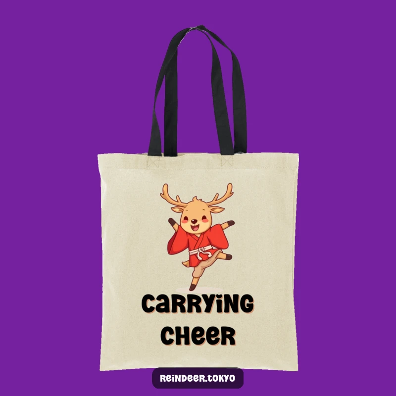 Funny Reindeer Kimono Tote Bag: Festive Cartoon Kick for Shopping