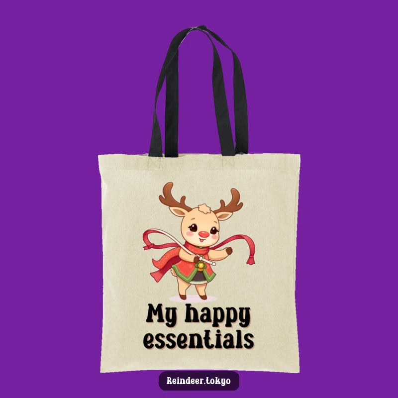 Funny Happy Reindeer Dancing Tote: Traditional Style for Joyful Hauls